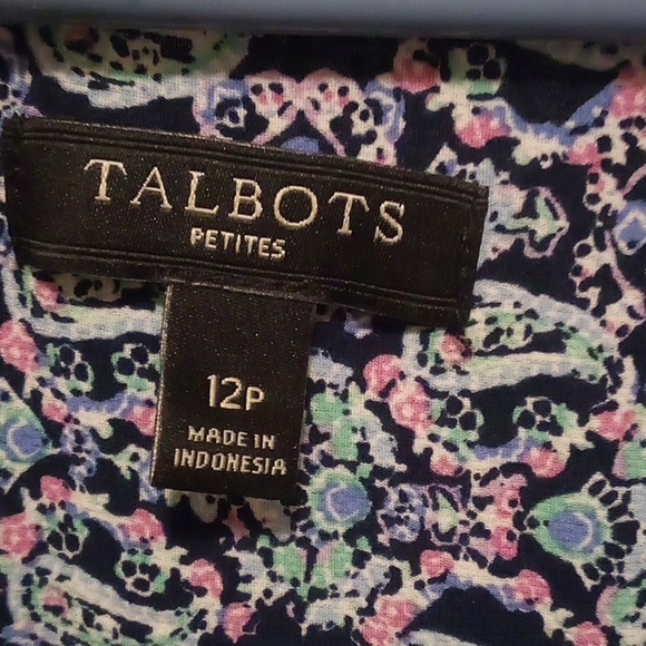 Talbots Paisley Sleeveless Flowing Dress - Size 12P - Picture 6 of 8